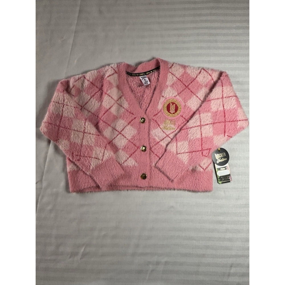 Justice Pink Argyle Kids Sweater